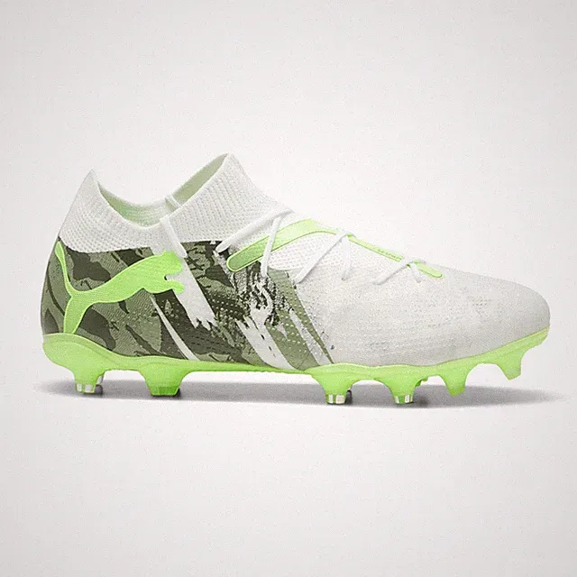 PUMA Future 7 Match Camo Soccer Cleats Mens Green, White Sneakers Athletic Shoes
