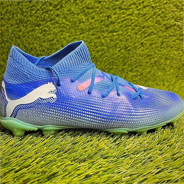 Puma Future 7 Match FG Girls Size 4.5Y Blue Pink Running Outdoor Soccer Cleats