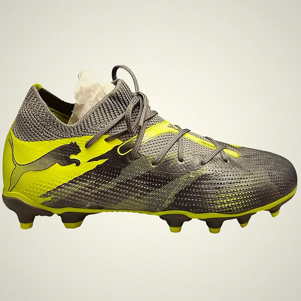 PUMA Future 7 Match Rush FG AG Jr Soccer Cleats Kids US 3 Gray Green 107844-01