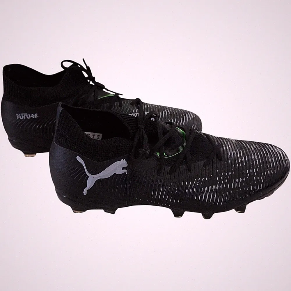 Puma Future 8 Match FG AG Soccer Cleats Cool Gray Black Fluo Green Size 8 Mens