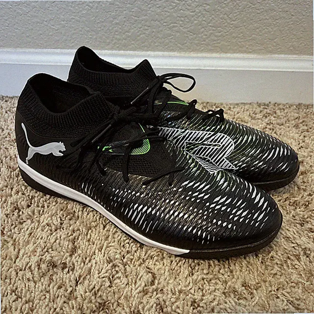 Puma Future 8 Match Indoor Soccer Cleat Cool Black Green 108371-02 Men's Size 12