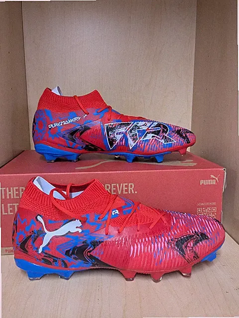 Puma Future 8 Match PlayMKR FG/AG Soccer cleats, Red/Blue/Black, 108749-01