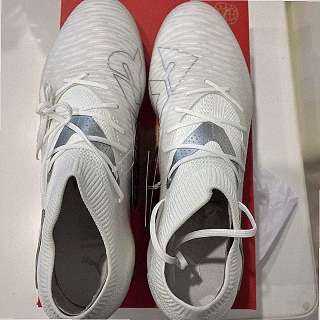 PUMA Future 8 Pro HG AG Soccer Cleats White Silver Football Boots Size US 9