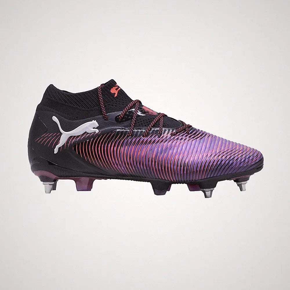 PUMA Future 8 Ultimate MixedSoft Ground Soccer Cleats Mens Black, Purple Sneaker