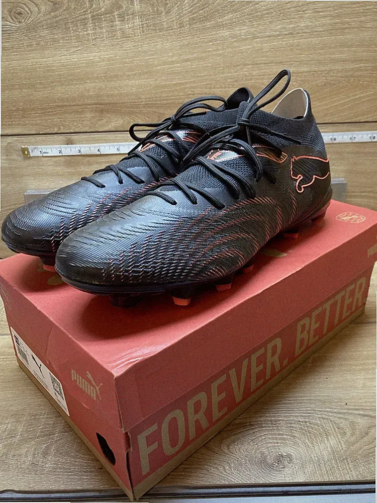 Puma Future 9 Match FG/AG Cleats Black Glowing RedOrange Adult 9.5
