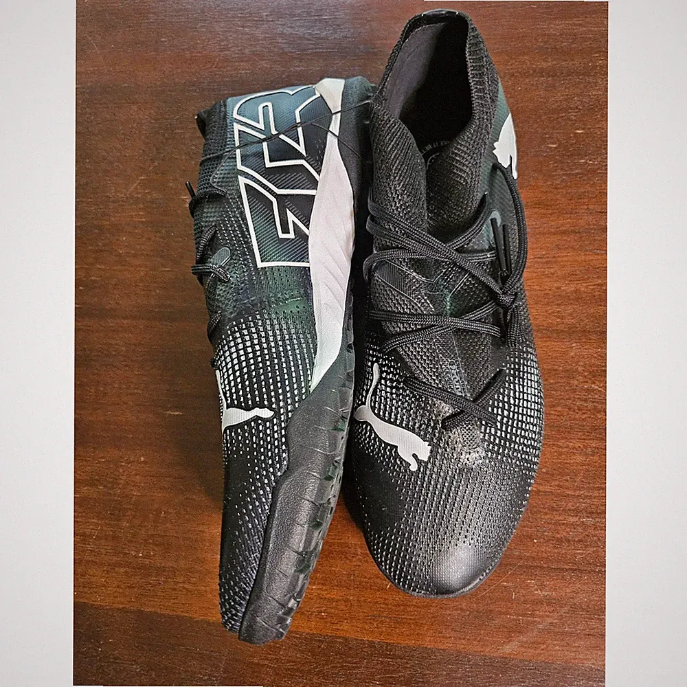 Puma Future Match TT Soccer Cleats Mens US 9 Black White Turf Shoes 107720-02