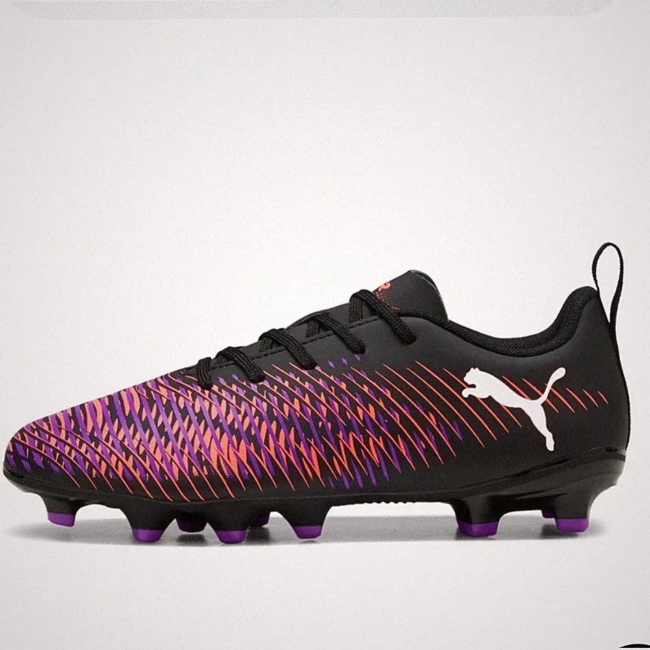 Puma Future Play FG/AG Kids Soccer Cleats Black Purple Orange 108144-01 Size 1Y