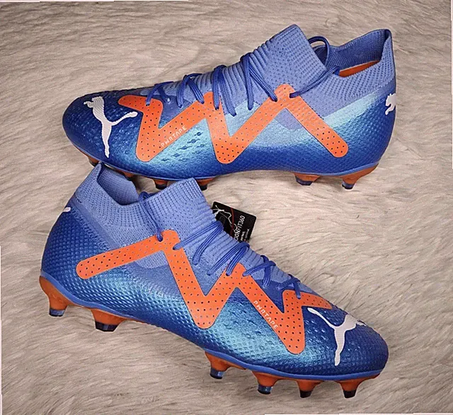 Puma Future Pro Lace Up FG/AG Soccer Cleats Blue Orange 107171-01 Men sz 8.5
