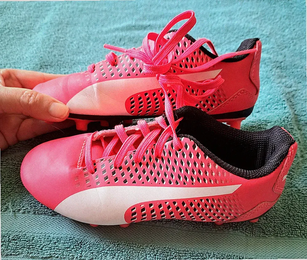 PUMA Girls Child Jr Adreno Ill Firm Ground Soccer Cleats N Bright Plasma Sz 12