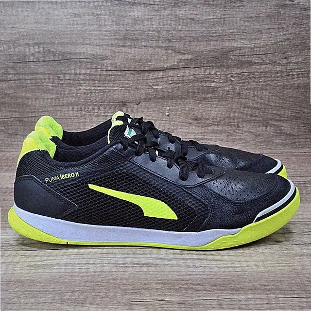 Puma Ibero II Men's Size 9.5 Black Neon Yellow Soccer Indoor Shoes (106567-06)