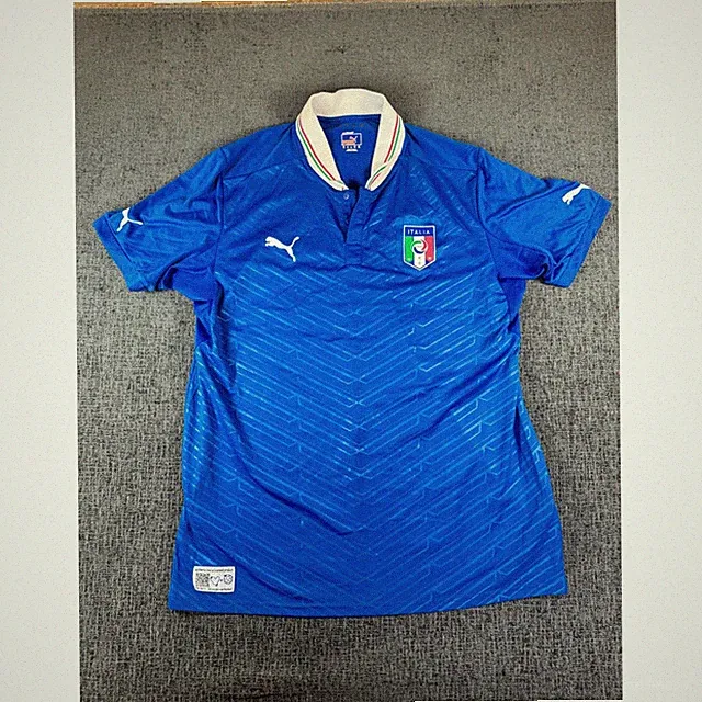 Puma Italia FIGC Soccer Jersey Mens XXL Blue Italy National Team Polo Shirt