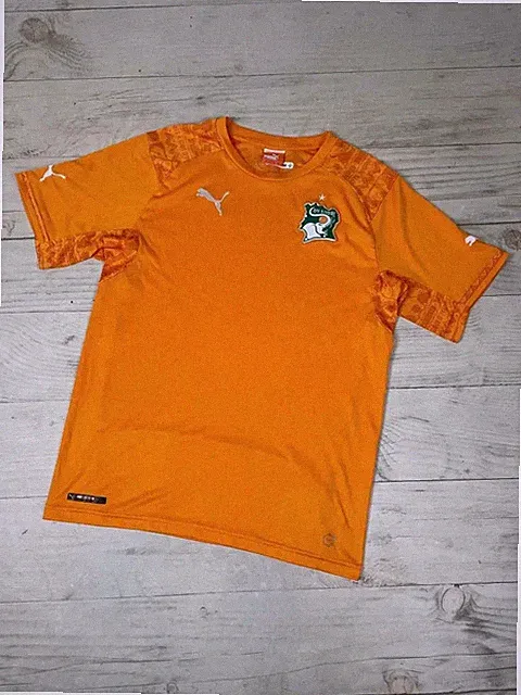 Puma Ivory Coast 2014 2016 Home Football Shirt Soccer Jersey Men SIze S Orange