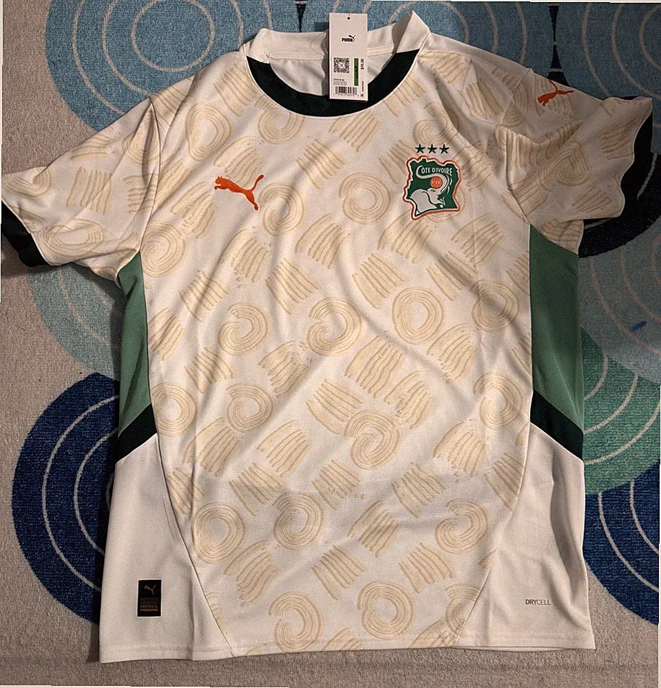 Puma Ivory Coast Côte d'Ivoire 2025 Away Jersey Mens L White 777210-02 NEW