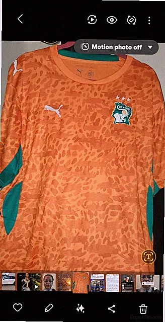 PUMA Ivory Coast National Team Orange Soccer Jersey, Orange Green Colors 3xl