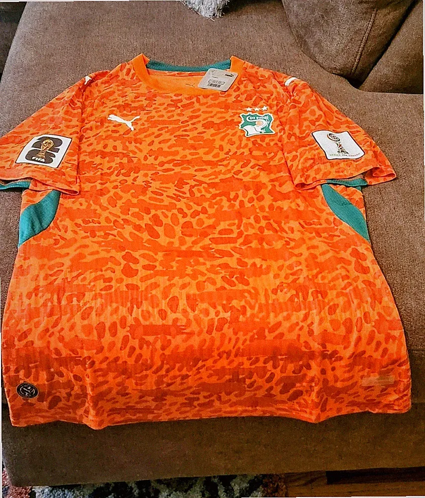 PUMA Ivory Coast National Team Soccer Jersey Orange/Green Cote d'Ivoire
