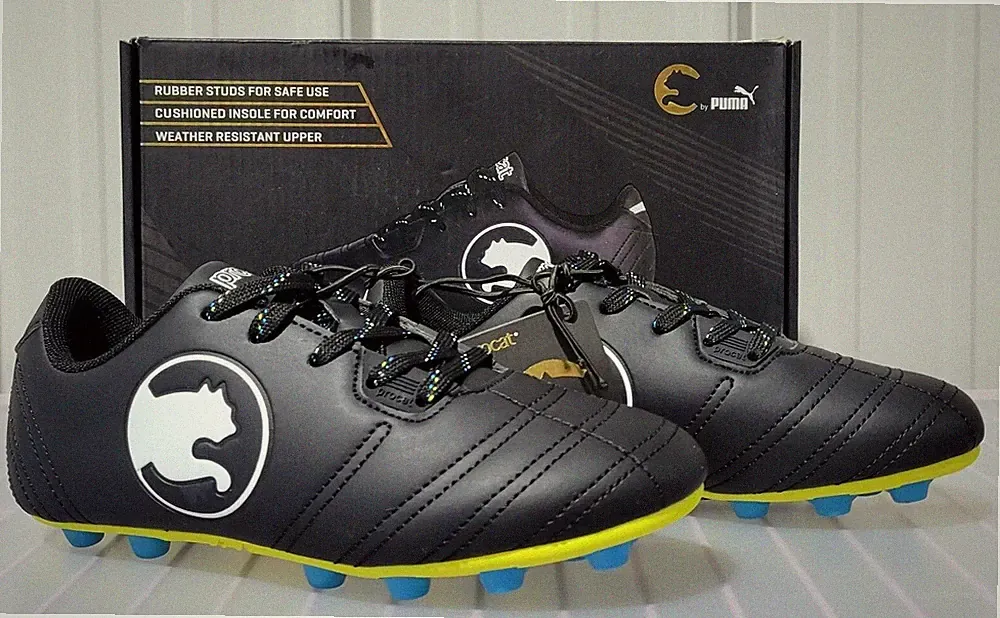 Puma kids Procat Black Pitch Soccer Blue Rubber Speed Force Cleats Little Kid 11