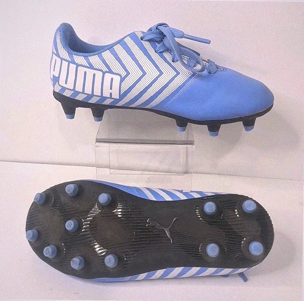 Puma Kids' Tacto II FG/AG Jr Light Blue Soccer Cleats Shoes 106704-09 Size 10