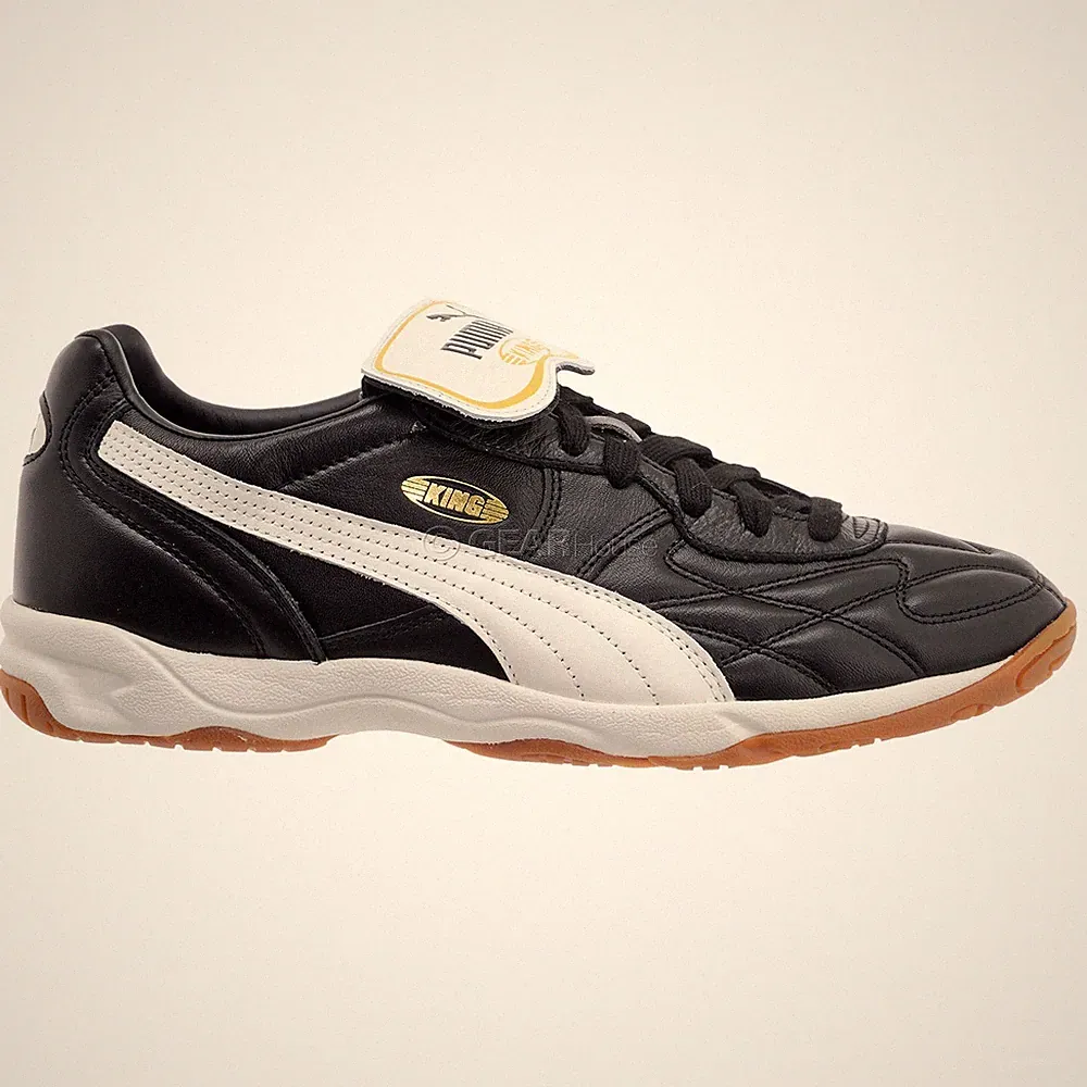 PUMA King Indoor Big Kids/Youth Leather Soccer Shoes GS Boys, Black, Pick Size