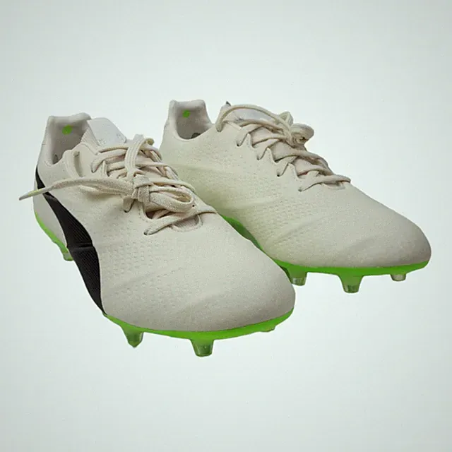 Puma King Platinum 21 Vegan FG/AG Soccer Cleats Sz 10.5 Ivory / Green 106675-01