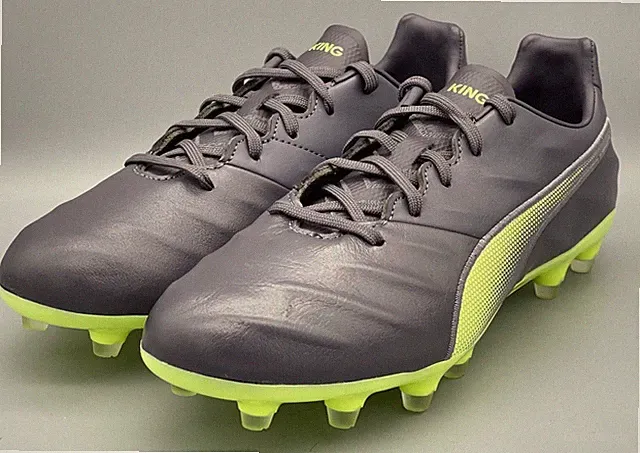 PUMA KING Pro 21 FG AG Leather Soccer Cleats Grey 106549-05 Mens Size 13 US