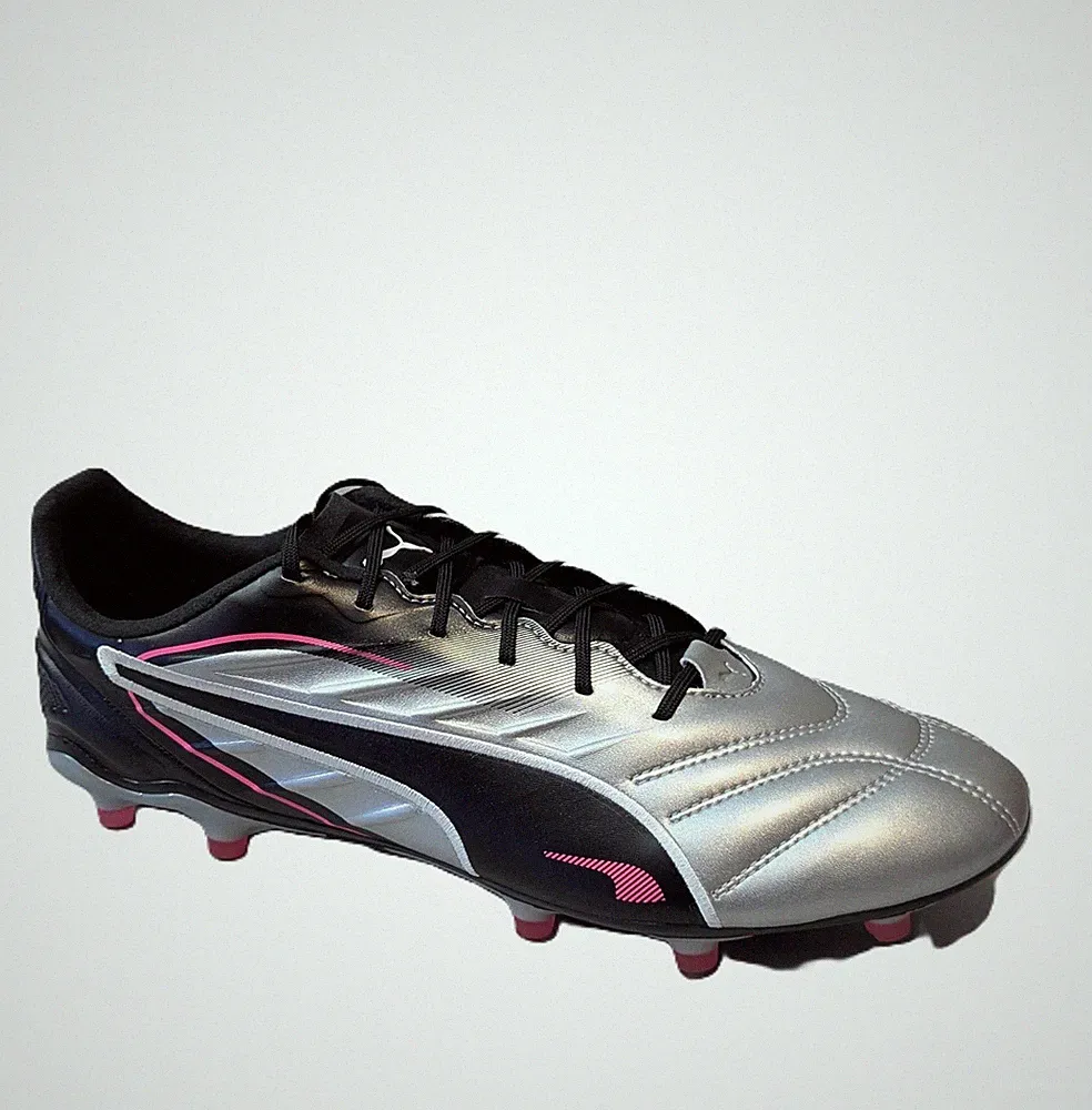 Puma King Pro FG/AG Soccer Cleats Mens Size 11.5 Silver Black 108308-02