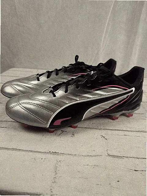 Puma King Pro FG/AG Soccer Cleats Mens Size 8.5 Silver Black 108308-02 Audacity