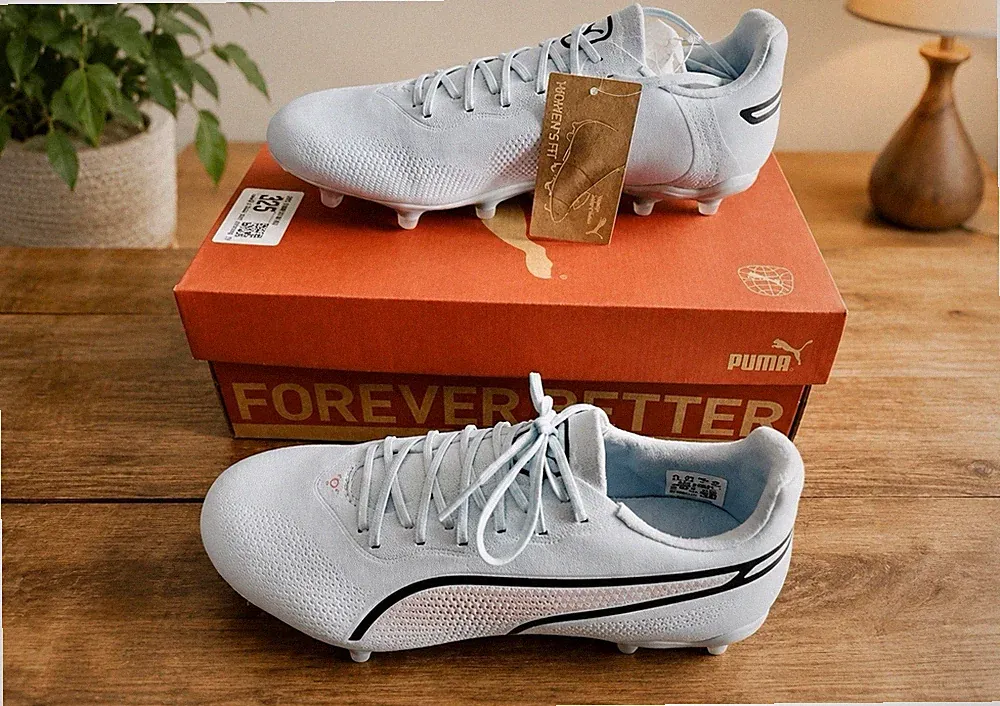 Puma King Pro FG/AG Soccer Cleats Silver Sky Black Fire Athletic Shoes Women’s 7
