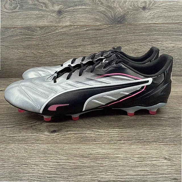 Puma King Pro FG Soccer Cleats Men's US 11.5 Silver Black Pink 108308