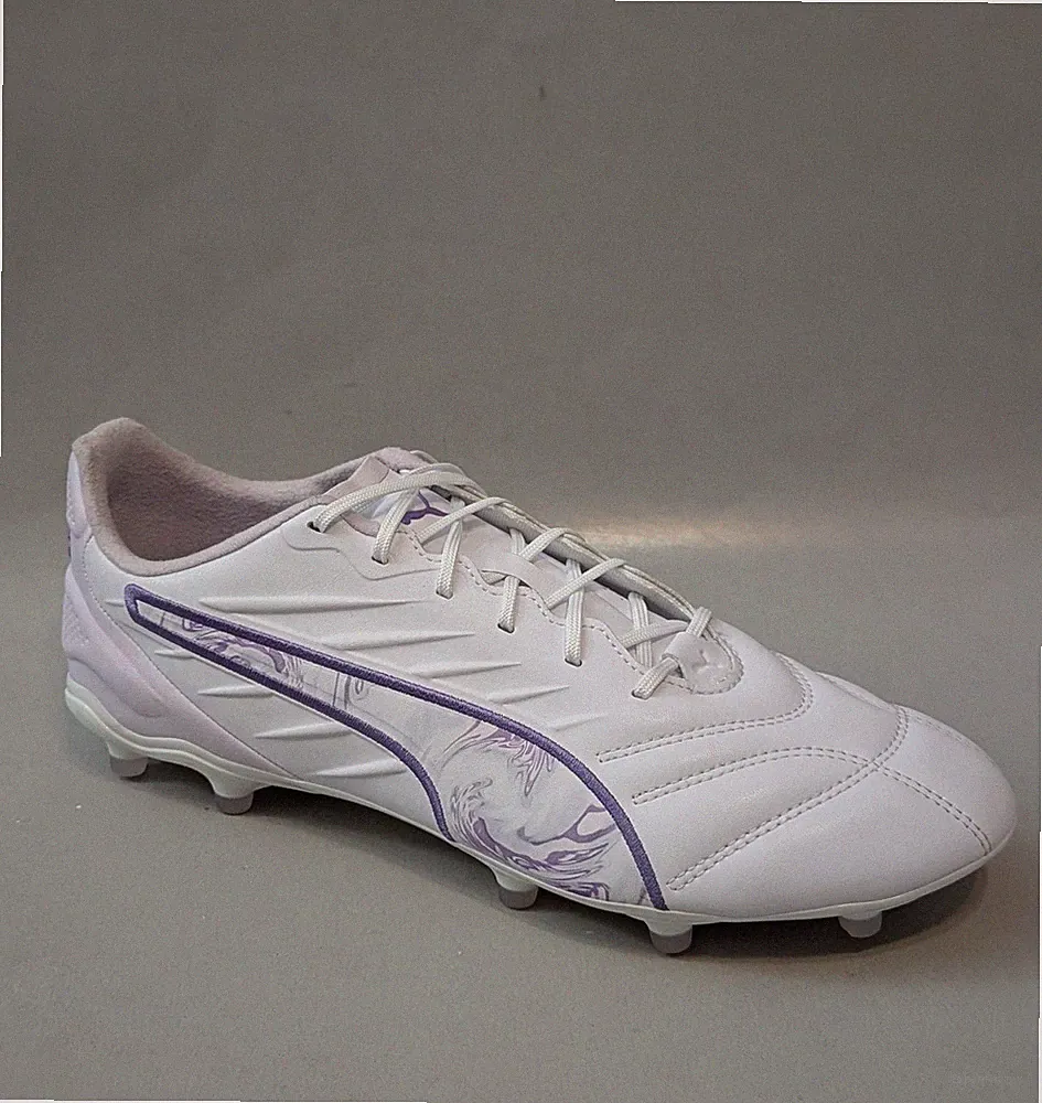 Puma King Pro FG Soccer Cleats Shoes Womens 11.5 White Purple 108186-01
