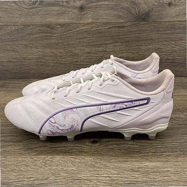 Puma King Pro FG Soccer Cleats Women's US 10 White Purple Marble 108186