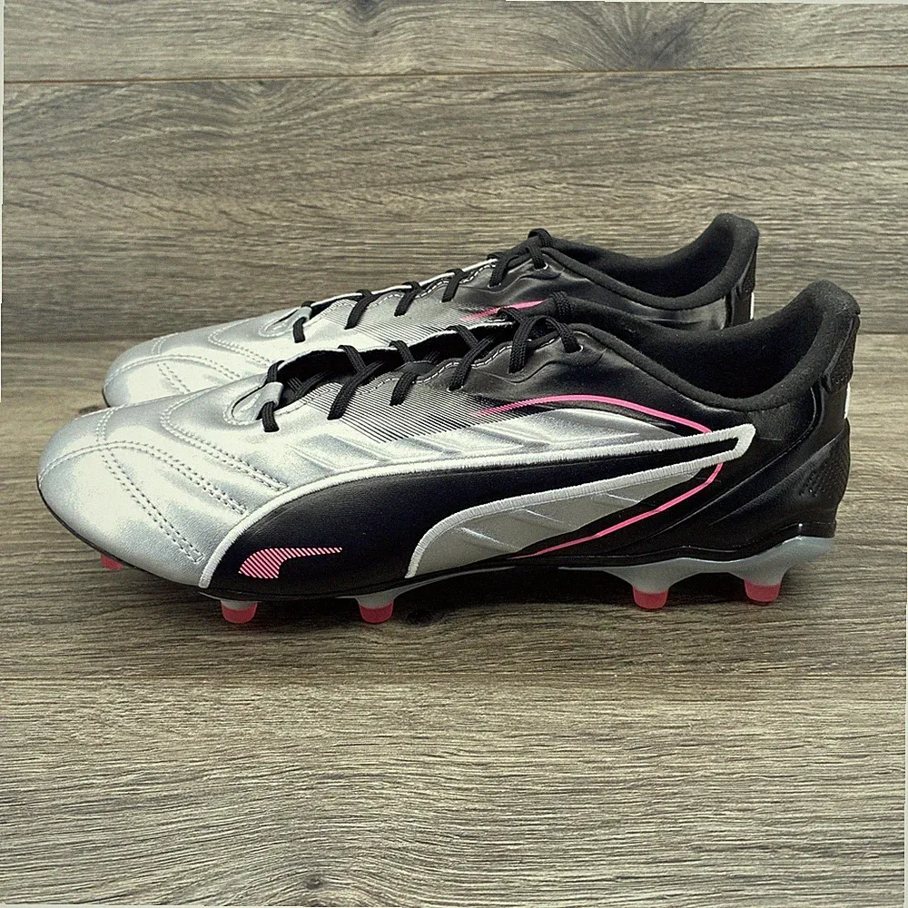 Puma King Pro Soccer Cleats Men's US 9 Silver Black Pink 108308