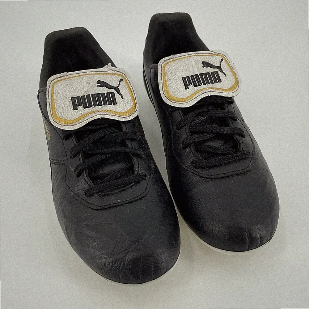 Puma King Top FG Leather Soccer Cleats Black Mens 6 Womens 7.5 Flawed