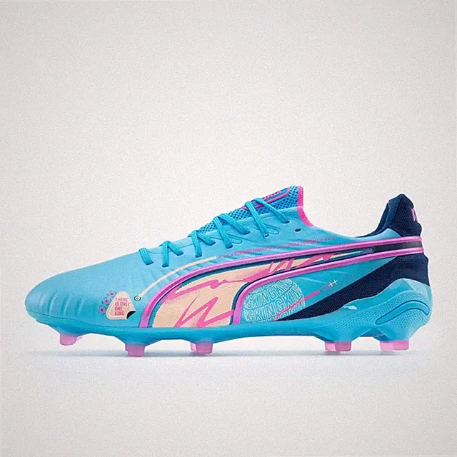 Puma King Ultimate Volume Up Men Size 10.5 FG AG Soccer Cleats Luminous Blue