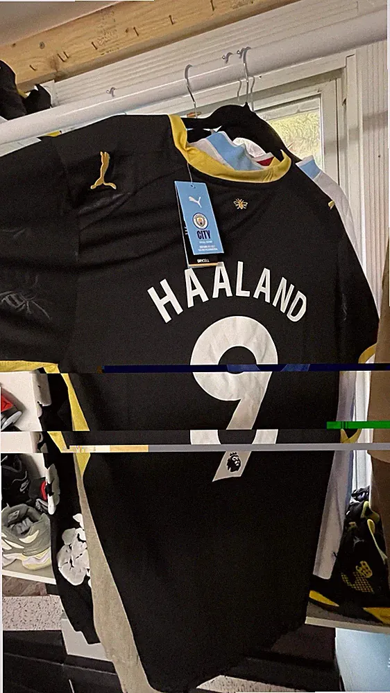 PUMA Manchester City Erling Haaland #9 Soccer Jersey Black/Gold