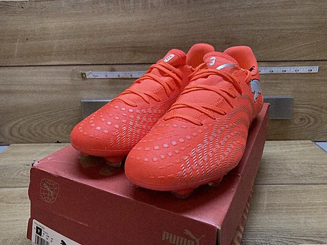 PUMA Men Future 9 Play FG AG Cleats Orange Soccer Football 108921 01