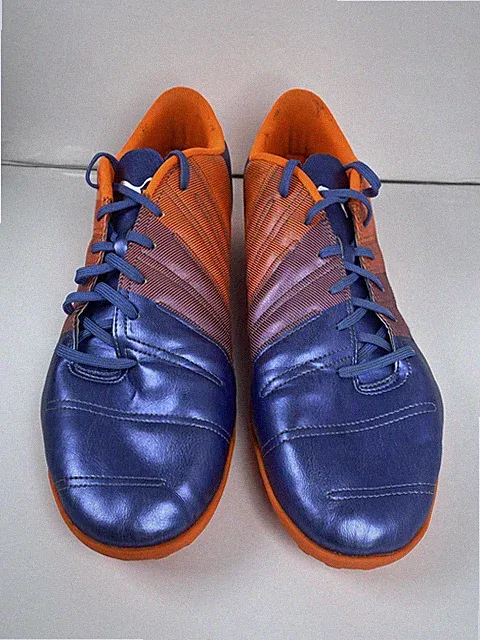 PUMA Men's Size 13 EvoPower 4.3 TT Soccer Cleat Shoe Metallic Blue & Orange