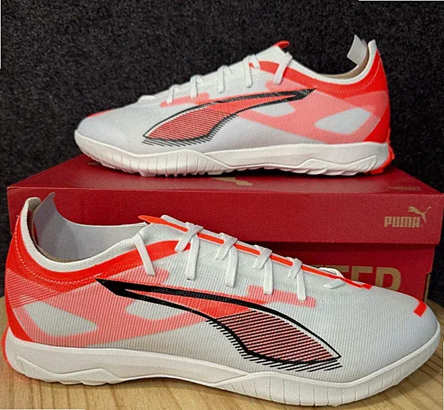 Puma Men's Ultra 5 Match TT Turf Soccer Cleat White/Black/Glowing Red Sz 13 NIB