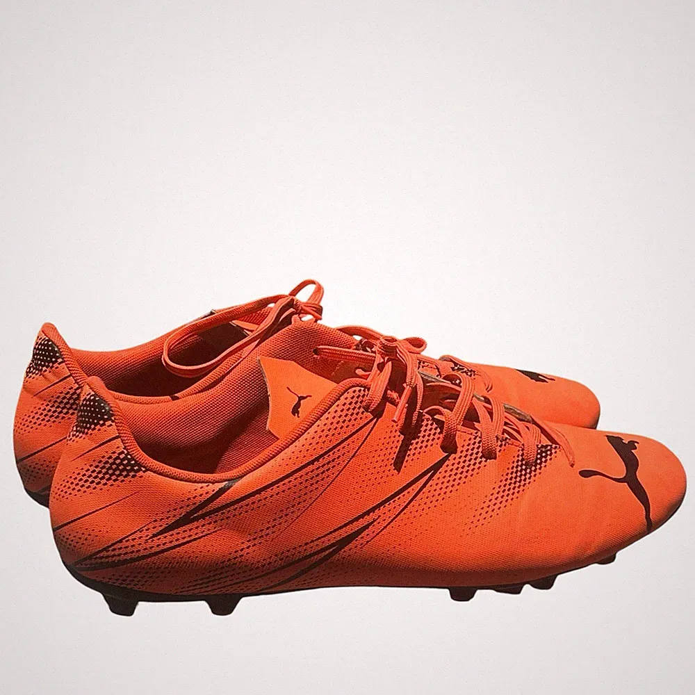 Puma Mens Attacanto Firm/Artificial Ground Soccer Cleats,Orange/Black SZ: 14M