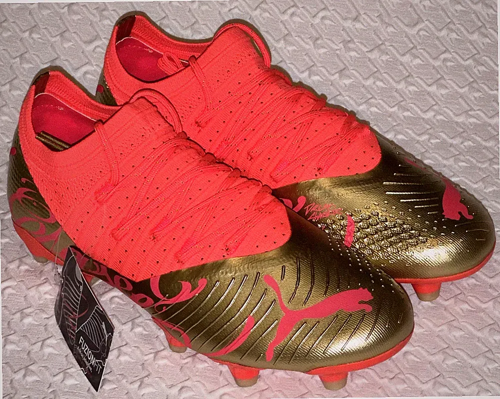 PUMA Neymar Future 2.4 Dream FG AG Fiery Coral Gold Soccer Cleats Mens 7 10 12