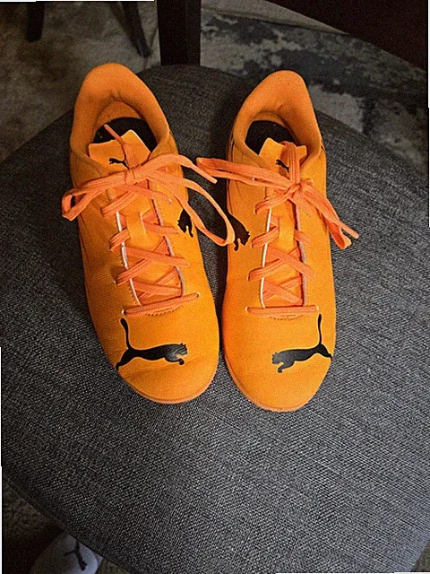 PUMA Orange Soccer Shoes Turf Cleats Youth US Size 4 for Soccer