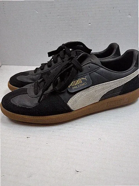 Puma Palermo Mens Size 11 Black Leather Soccer Futbol Gum Sole Casual 396464-03