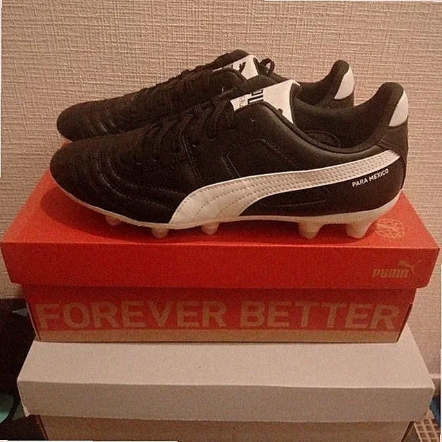 PUMA PARA MEXICO SE PRO HG AG Soccer Cleats Shoes Black White US 8 Football