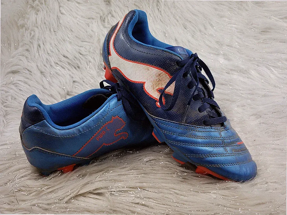 PUMA Power-Cat PWR-C 4.12 Blue Soccer Cleats Big Kids Size US 7 EUR 39