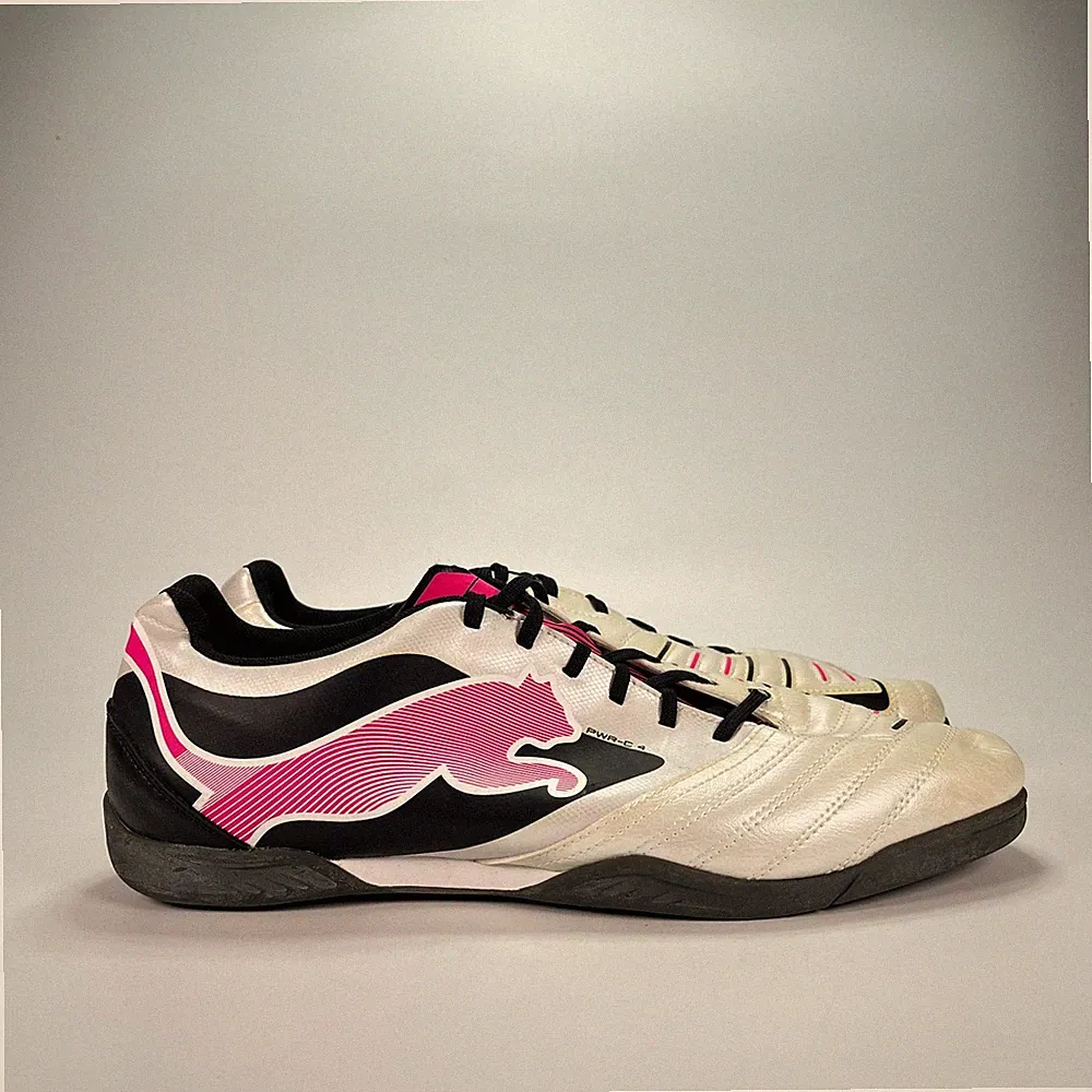 Puma PowerCat 4 IT White Black Pink Indoor Soccer Shoes 102807-06 Men’s Size 13