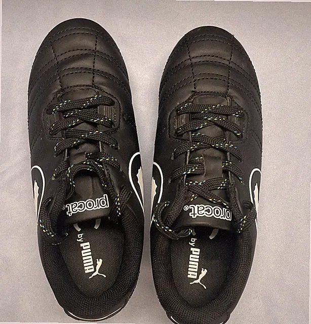 Puma ProCat Pitch Soccer Cleats Shoes Black Toddler Kid Size 13