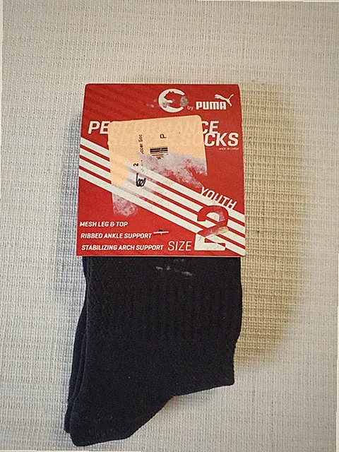 Puma Procat Soccer Socks Youth Size 2 Medium Shoe Size 3.5-6 Black