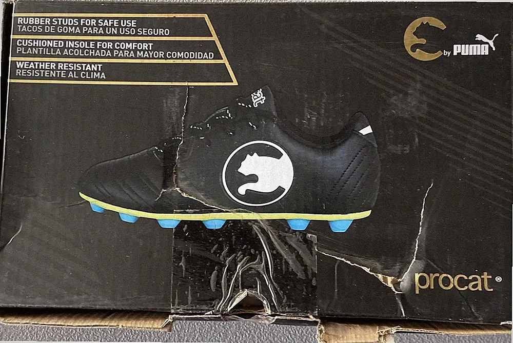 Puma Procat Speed Force Soccer Cleats Black/white Size 12 Youth New!