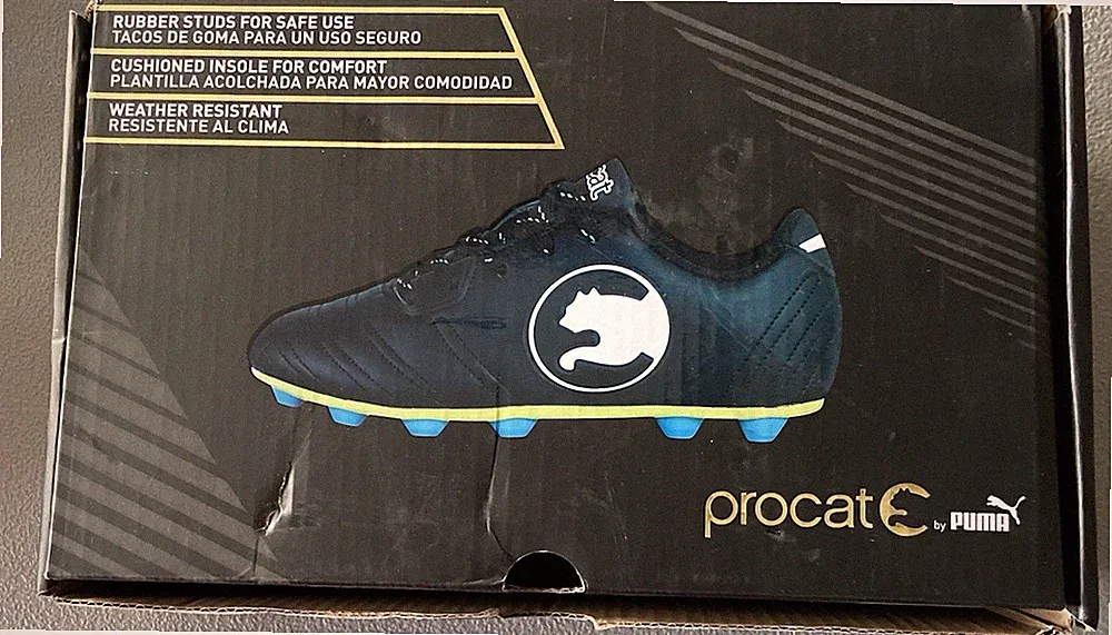 Puma Procat Speed Force Soccer Cleats Black/white Size 13 Youth New!