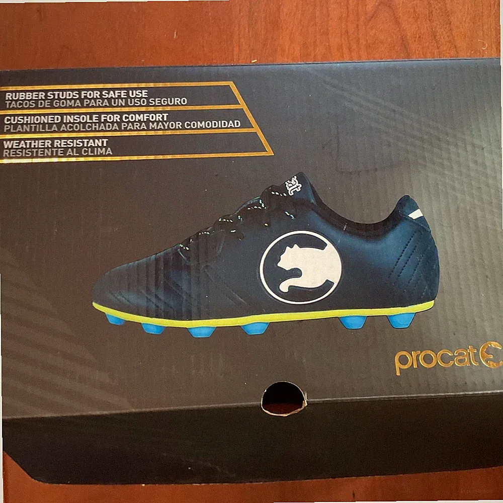 PUMA ProCat Speed Force Youth Soccer Cleats US Size 4 Black W/ White Logo