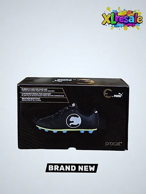 Puma ProCat Toddler Youth Pitch Outdoor Soccer Cleat Shoes Black/White